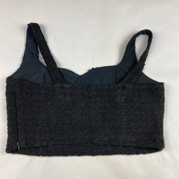NWT Abercrombie & Fitch Women Tweed Crop Tank Size M Black Plaid Sweetheart - Picture 4 of 12